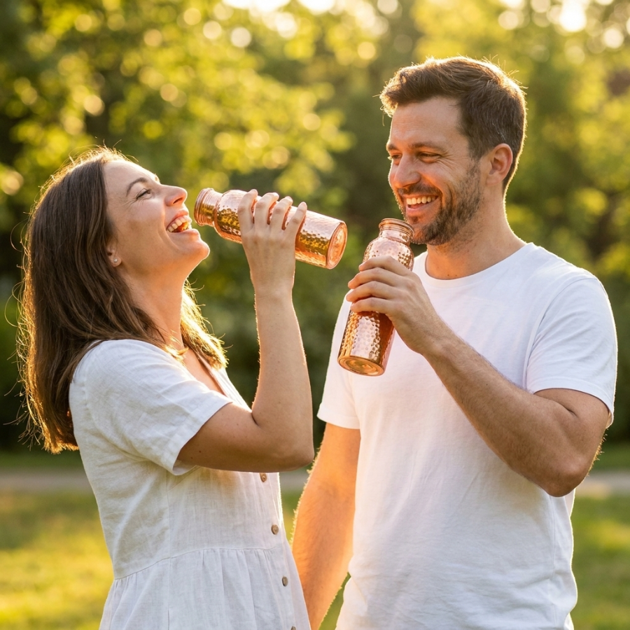 Puriva™ Buvez Enfin une Eau Pure — Gourde Cuivre Pur, Sans Plastique, Sans Bactéries